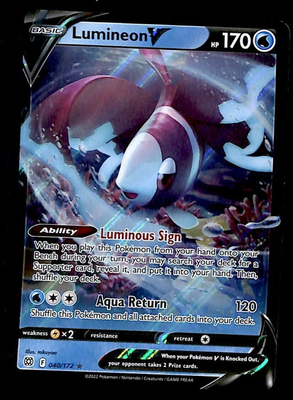 Lumineon V Ultra Rare Brilliant Stars 040/172, NM Pokemon Card