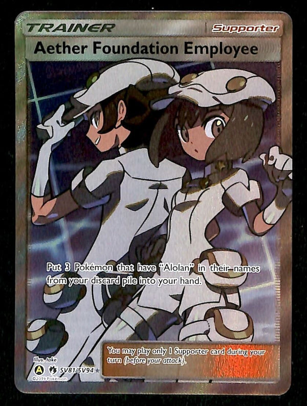 Aether Foundation Employee Hidden Fates SV81/SV94, NM Pokemon Card