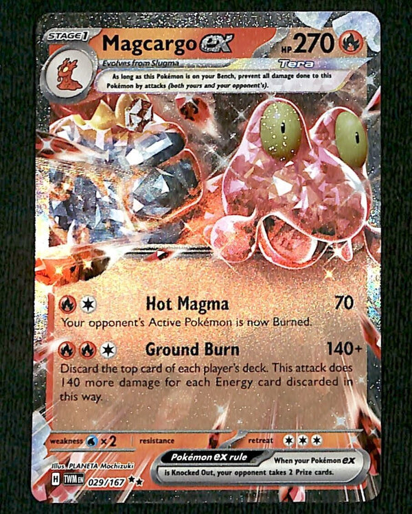 Magcargo ex Ultra Rare Twilight Masquerade 029/167, NM Pokemon Card Magcargo ex Ultra Rare Twilight Masquerade 029/167, NM Pokemon Card