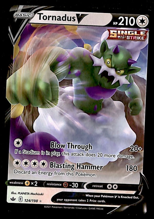 Tornadus V Ultra Rare V Chilling Reign 124/264, NM Pokemon Card