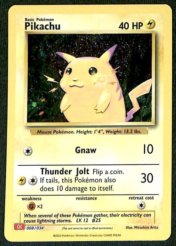 Pikachu Holo Classic Collection 008/034, NM Pokemon Card Pikachu Holo Classic Collection 008/034, NM Pokemon Card