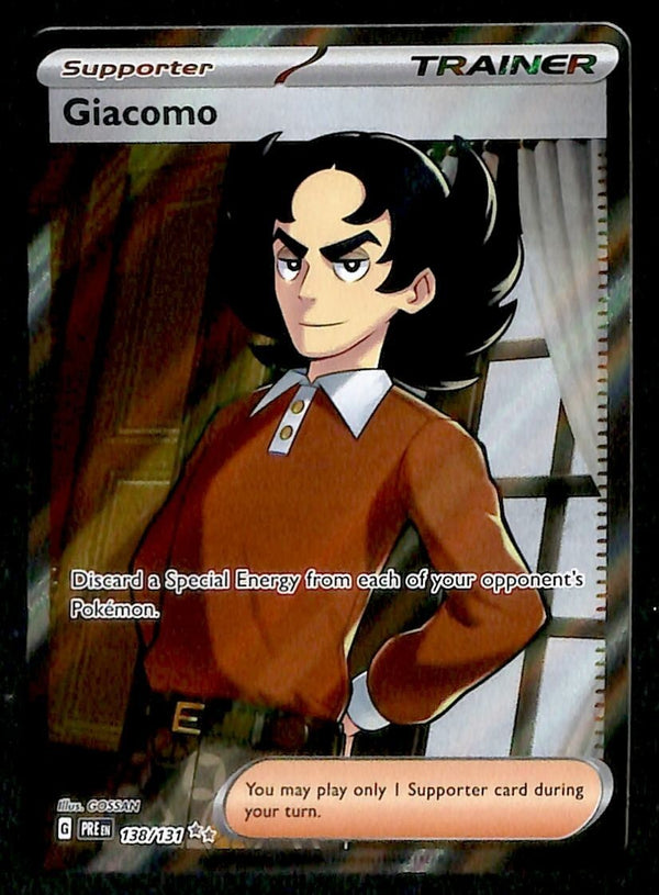 giacomo pokemon card Giacomo Full Art Trainer Ultra Rare Prismatic Evoloutions 136/131, NM