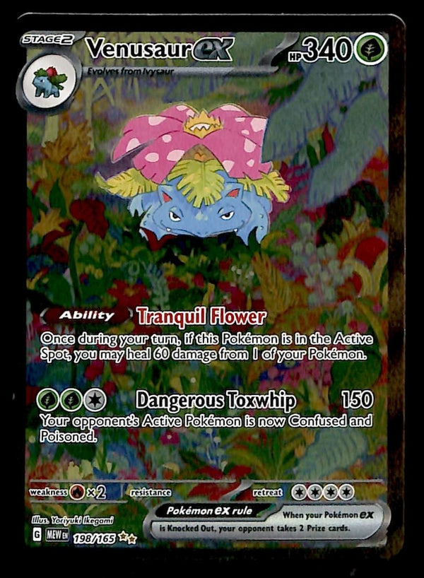 Venusaur Illustration Rare Scarlet & Violet 151 198/165, EX-NM Pokemon Card