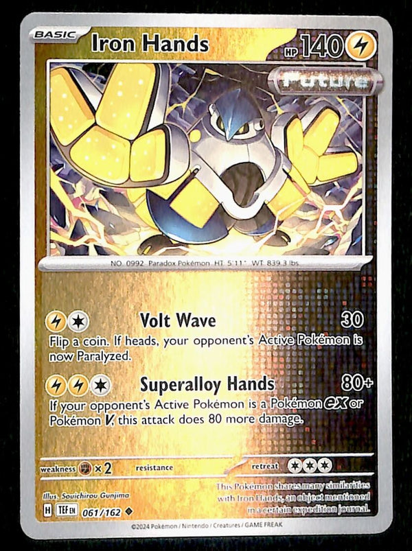 Iron Hands Holo Temporal Forces 061/162, NM Pokemon Card