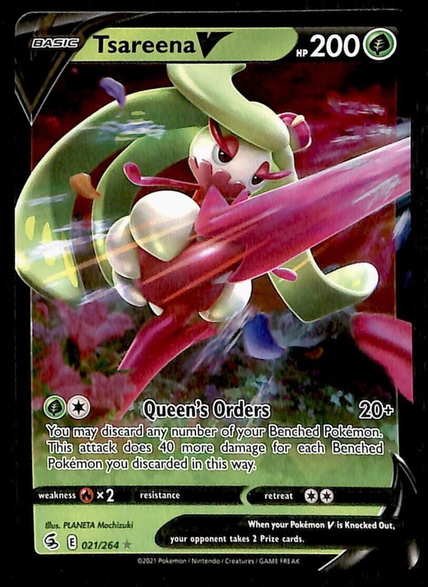 Tsareena V Ultra Rare V Fusion Strike 021/264, NM Pokemon Card Tsareena V Ultra Rare V Fusion Strike 021/264, NM Pokemon Card