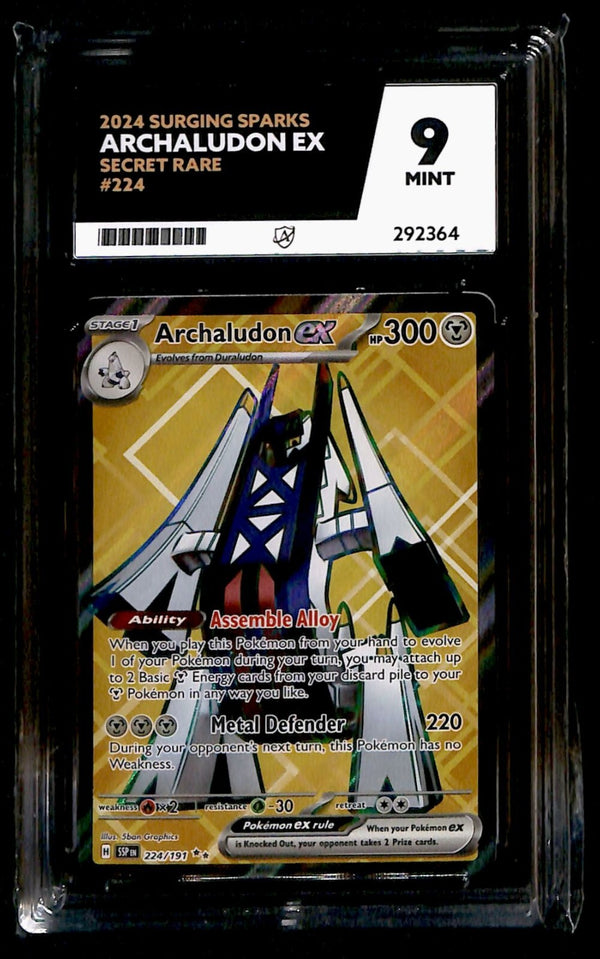 Archaludon EX Surging Sparks MINT ACE 9, 224/191 Pokemon Card