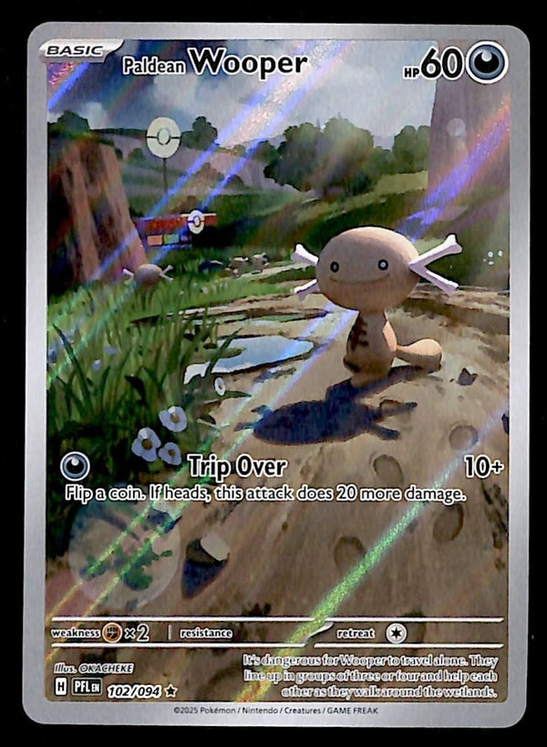 Paldean Wooper Illustration Rare Phantasmal Flames 102/094, NM Pokemon Card