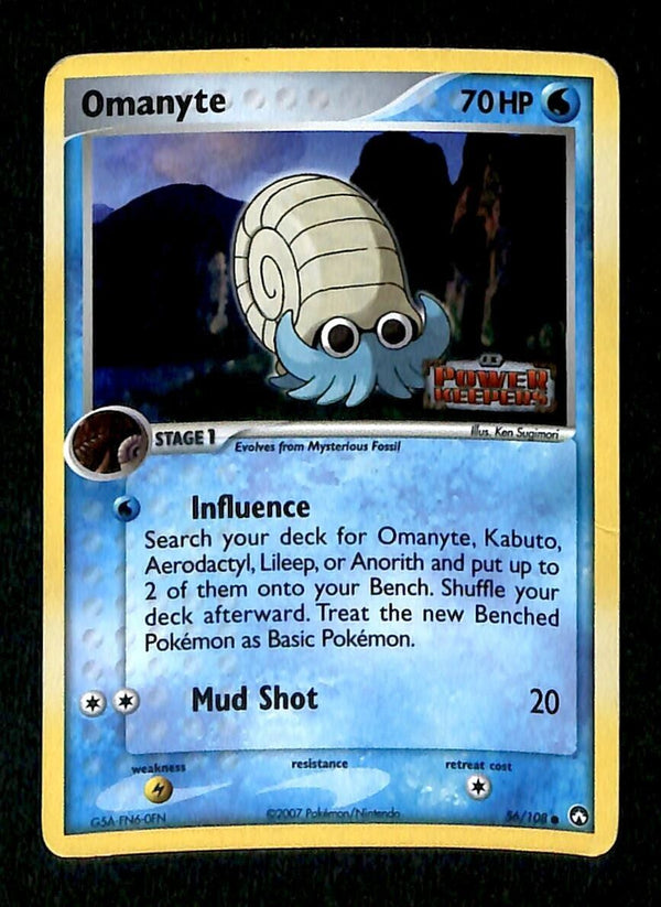 Omanyte Reverse Holo Power Keepers EX, 56/108 Pokemon Card