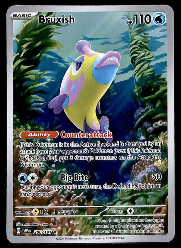 Bruxish Illustration Rare Surging Sparks 200/191, NM Pokemon Card
