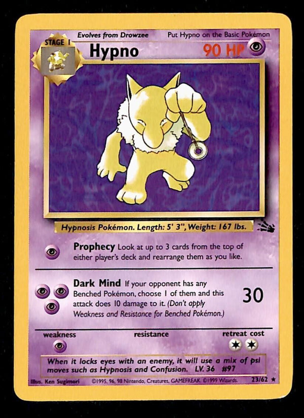 Hypno Fossil EX 23/62 Pokemon Card