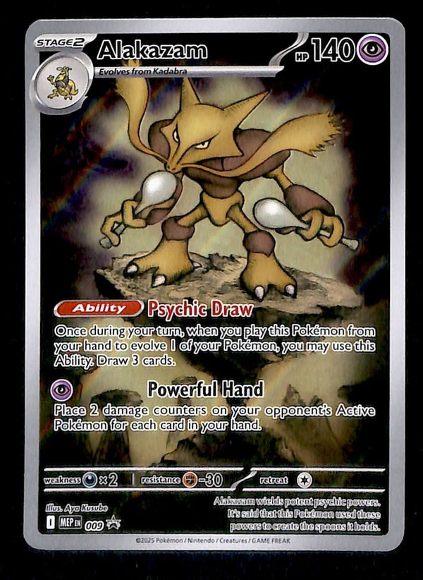 Alakazam Illustration Rare Black Star Promo MEP 009, NM Pokemon Card