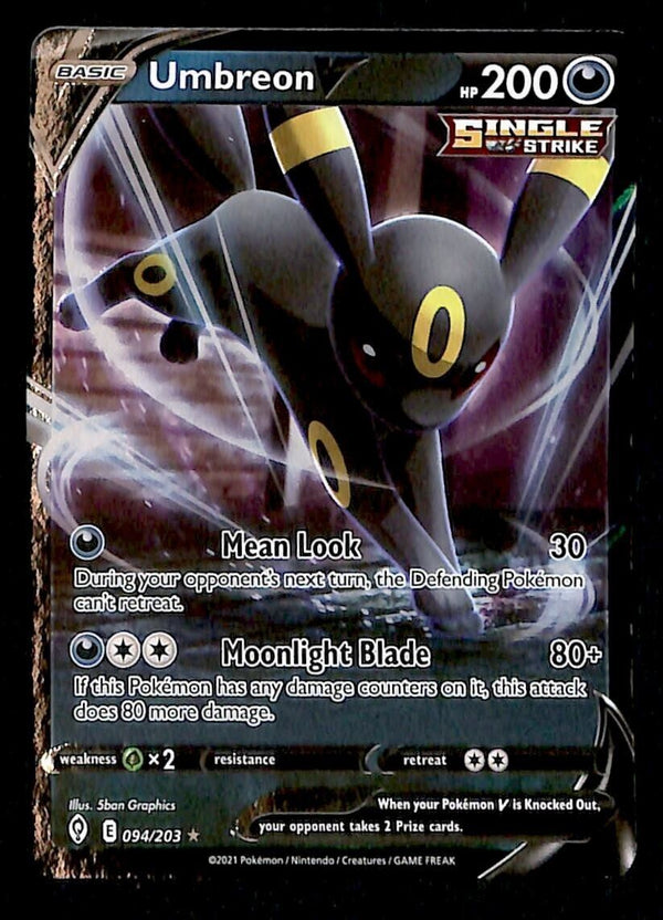 Umbreon V Ultra Rare Evolving Skies 094/203, NM Pokemon Card Umbreon V Ultra Rare Evolving Skies 094/203, NM Pokemon Card