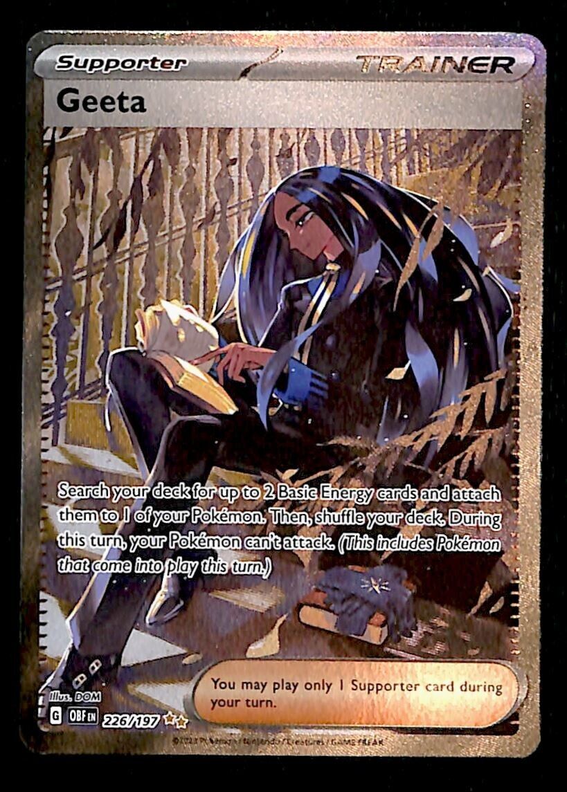 Geeta Full Art Secret Rare Obsidian Flames 226/197, NM Pokemon Card