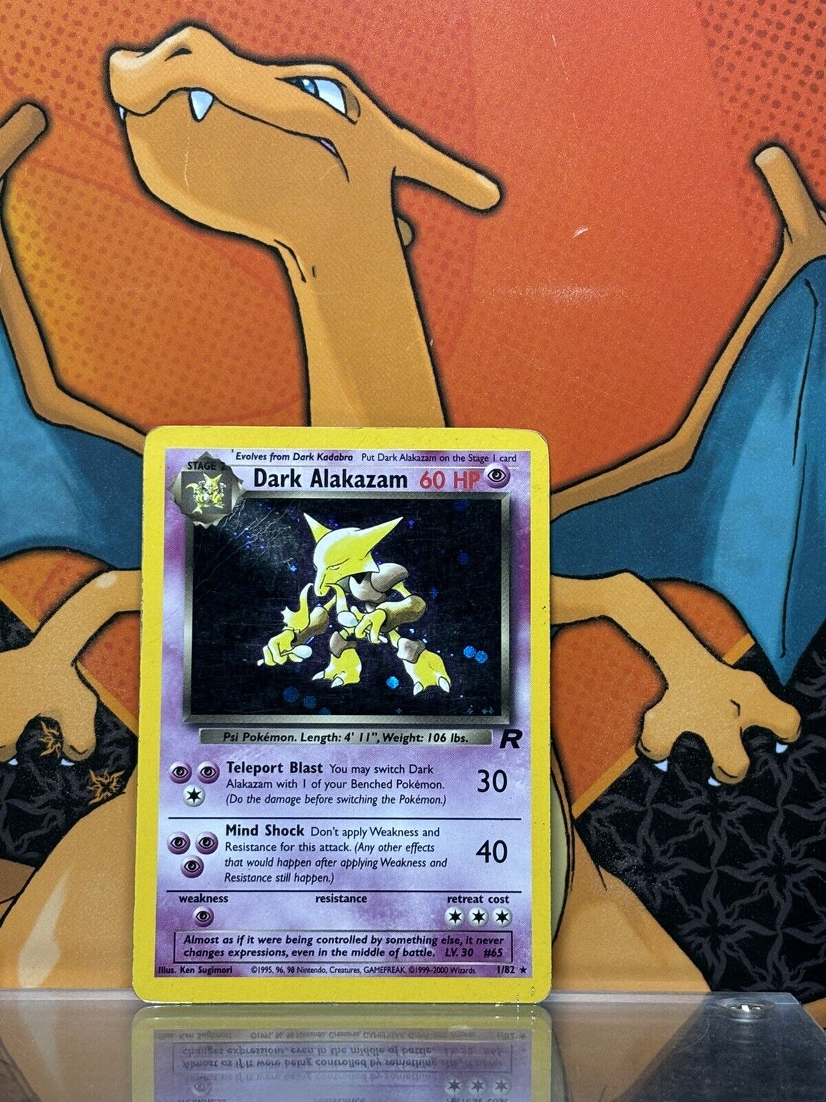 Dark Alakazam Holo Team Rocket VG, 1/82 Pokemon Card