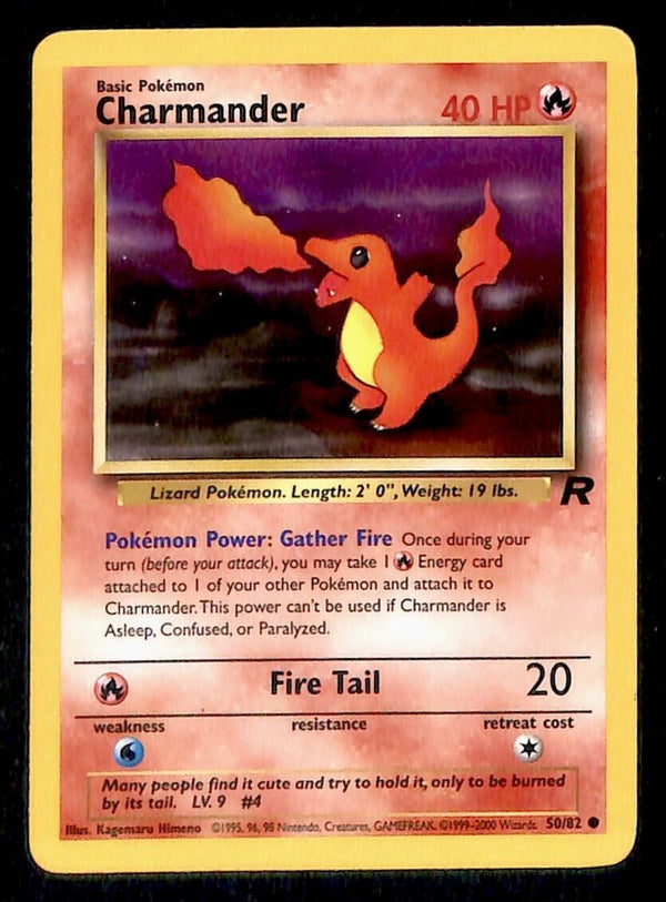 Charmander Team Rocket NM, 50/82 Pokemon Card.