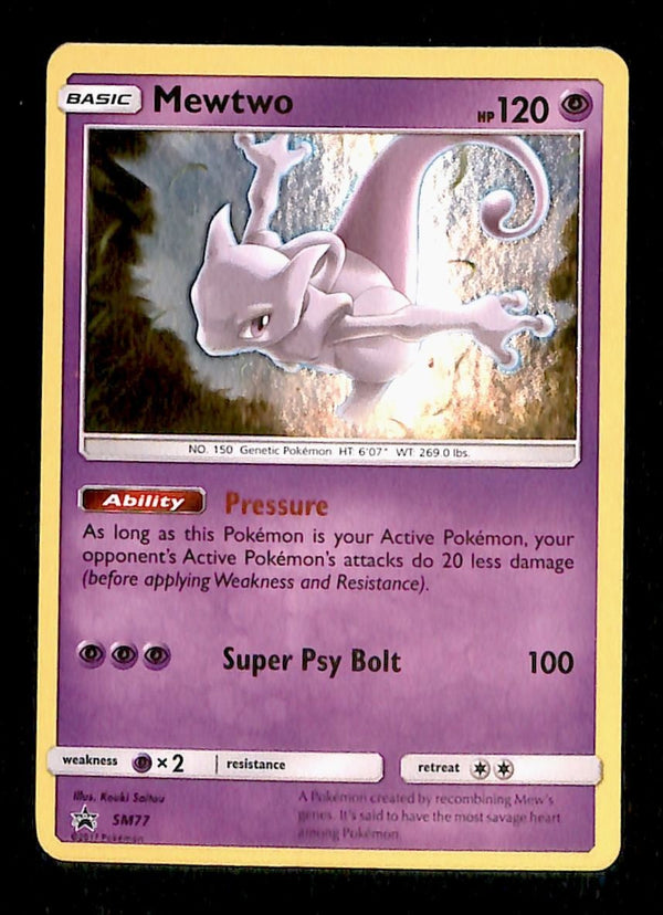 Mewtwo Cosmos Holo Black Star Promo SM77, VG Pokemon Card
