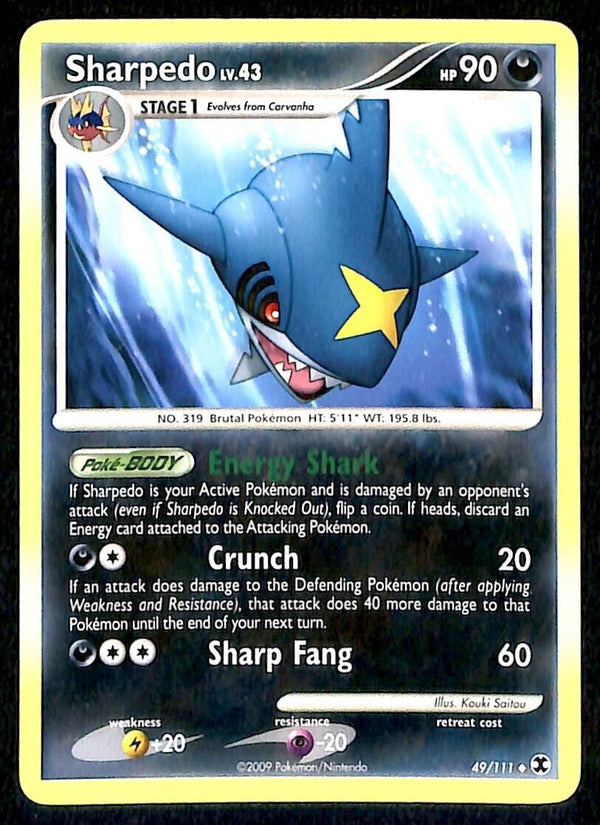 Sharpedo Rising Rivals NM, 49/111 Pokemon Card