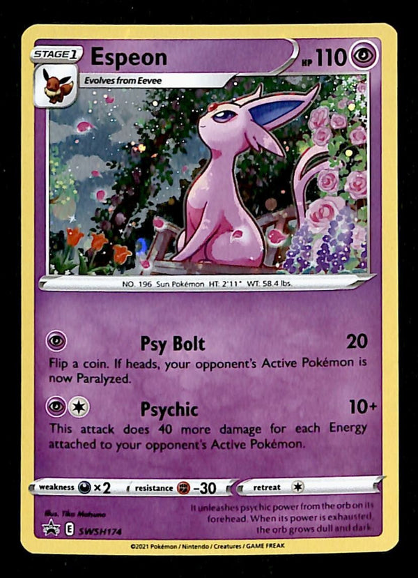 Espeon Holo Black Star Promo SWSH174, EX Pokemon Card