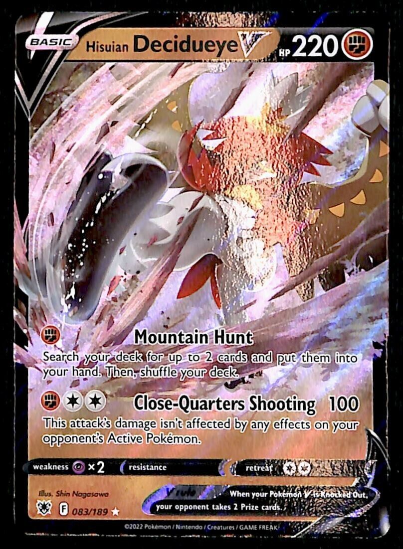 Decidueye V Ultra Rare Astral Radiance 083/189, NM Pokemon Card