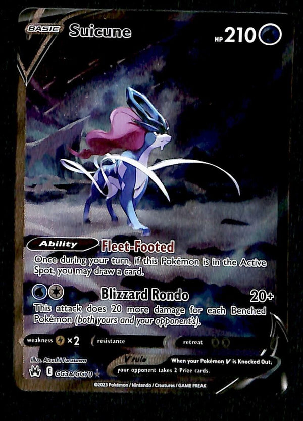 Suicune V Galarian Gallery Crown Zenith GG38/GG70, NM Pokemon Card