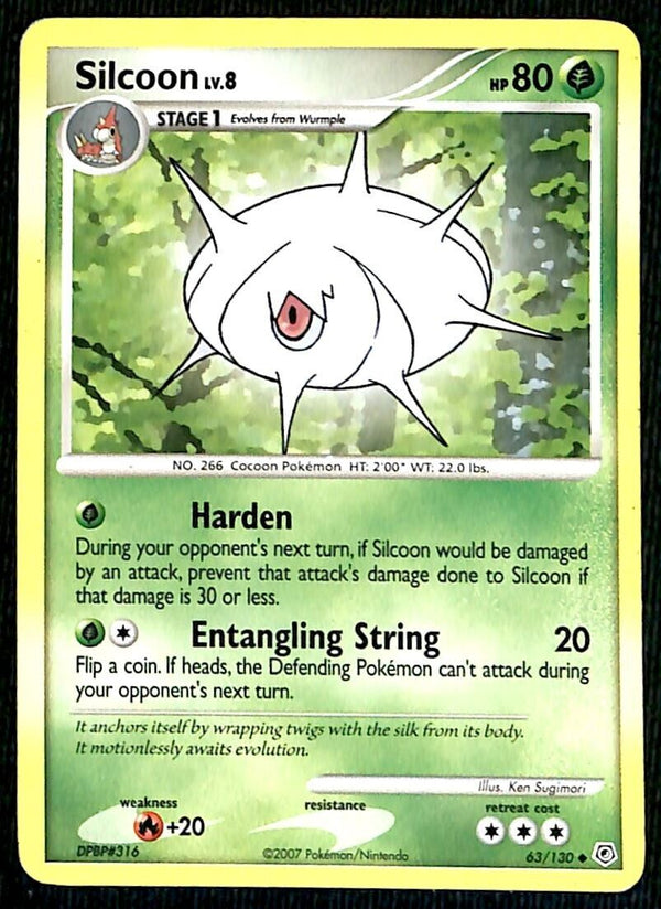 Silcoon Diamond & Pearl EX, 63/130 Pokemon Card