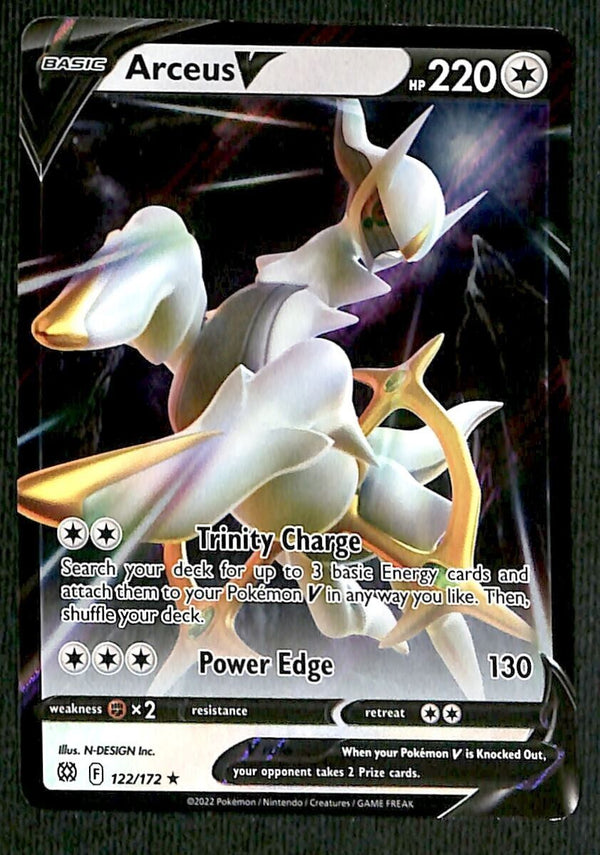 Arceus V Ultra Rare Brillint Stars 122/172, NM Pokemon Card Arceus V Ultra Rare Brillint Stars 122/172, NM Pokemon Card