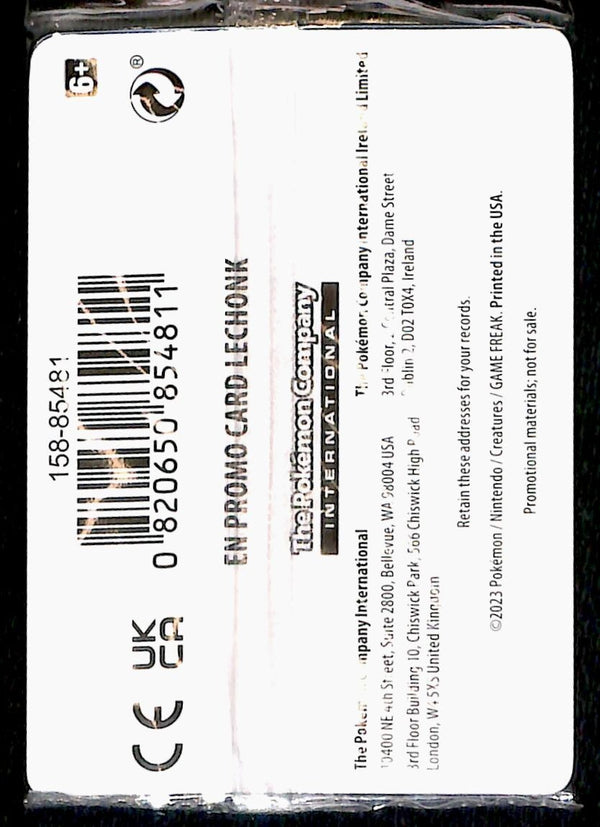 Lechonk Stamped Sealed Promo Scarlet & Violet Base 154/198, NM Pokemon Lechonk Stamped Sealed Promo Scarlet & Violet Base 154/198, NM Pokemon
