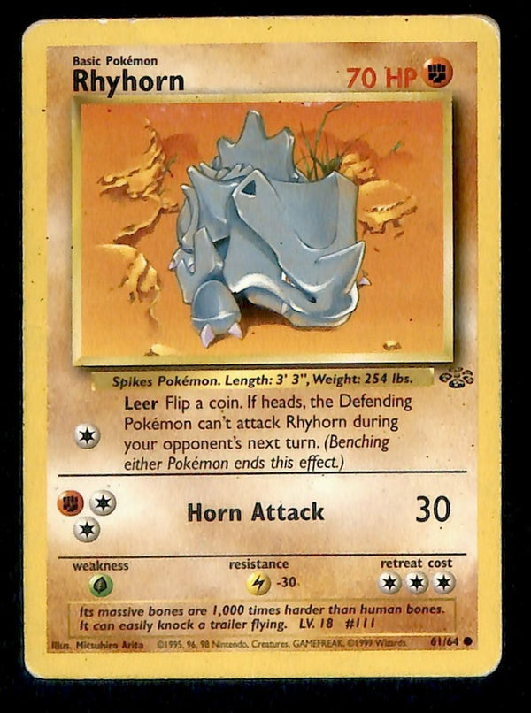 Rhyhorn Jungle MP, 61/64 Pokemon Card