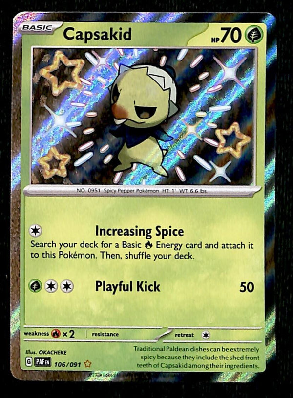 Shiny Capsakid Ultra Rare Paldean Fates 106/091, NM Pokemon Card