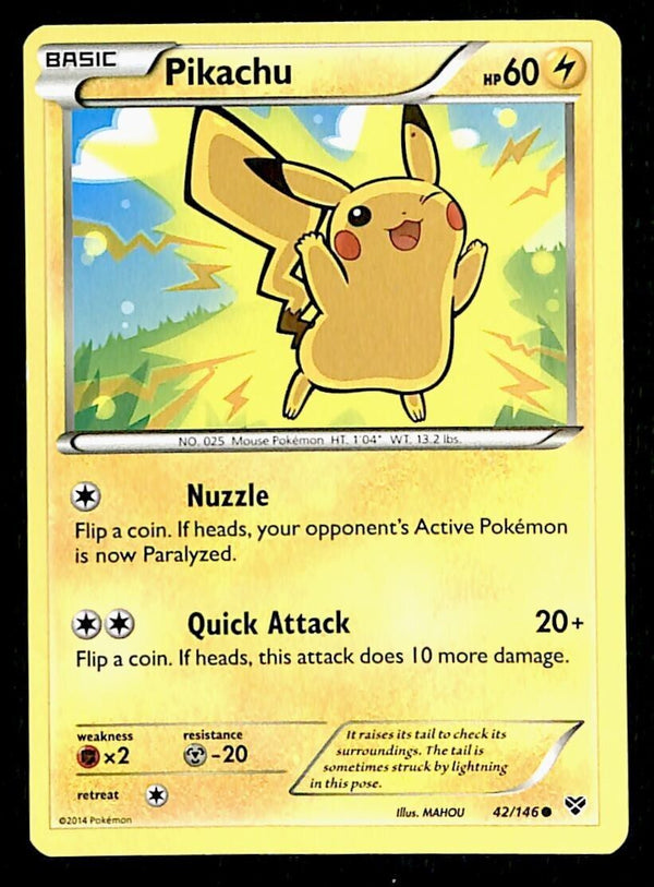 Pikachu XY Base Set 42/146, EX Pokemon Card