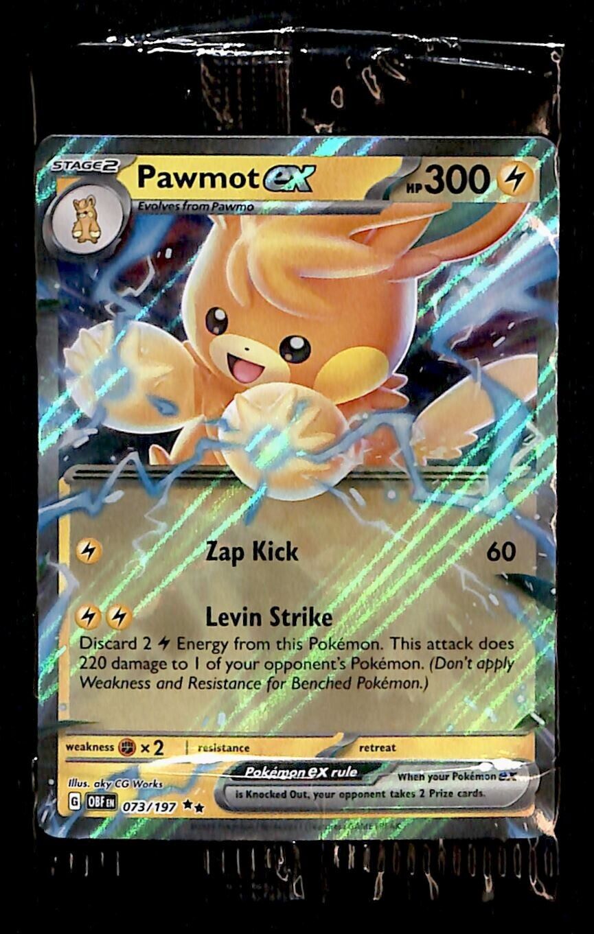 Pawmot ex Obsidian Flames 073/197, SEALED NM Pokemon Card