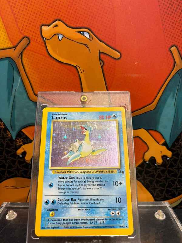 Lapras Holo Fossil 10/62, EX Pokemon Card