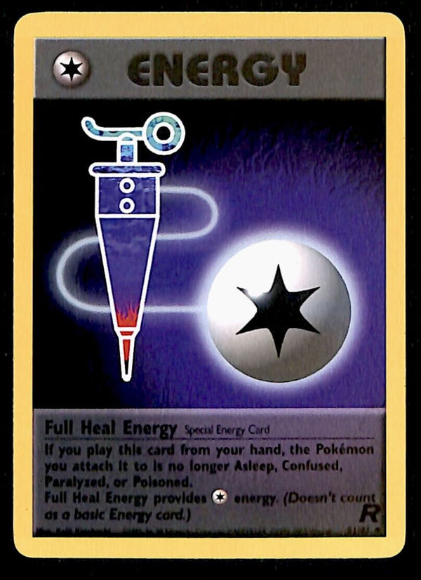 Full Heal Energy Team Rocket NM, 81/82 Pokemon Card.