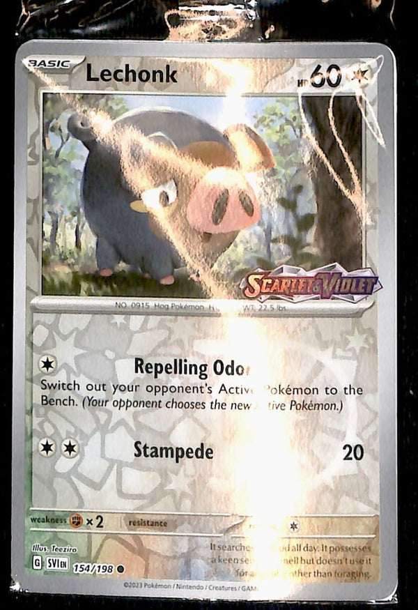 Lechonk Stamped Sealed Promo  Scarlet & Violet Base 154/198, NM Pokemon Card