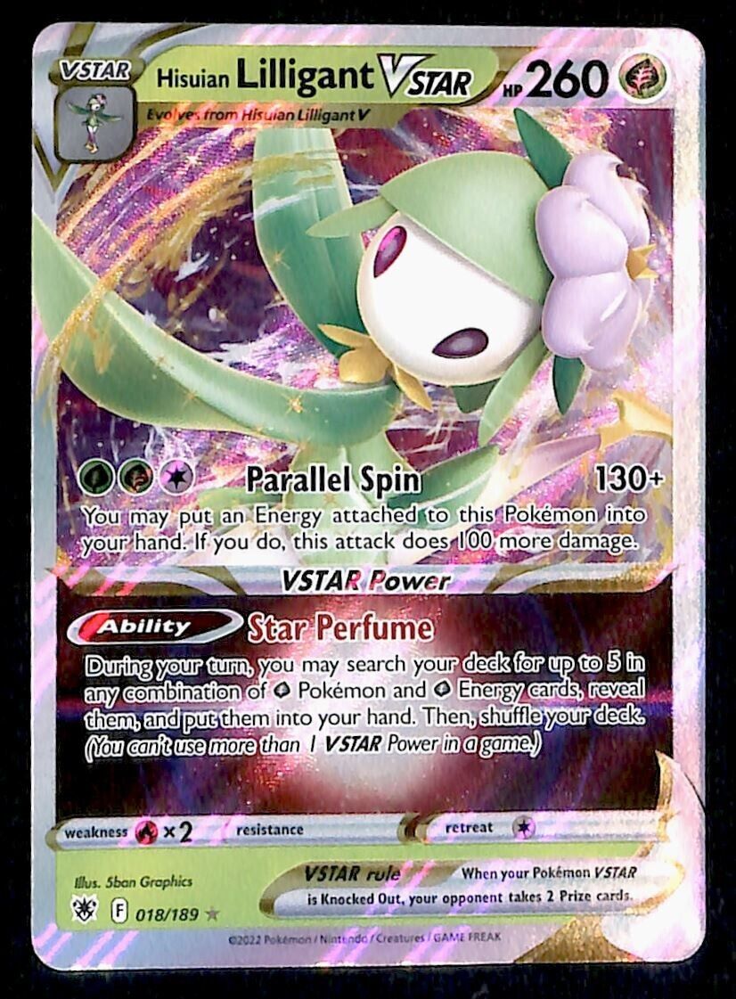 Lilligan Vstar Ultra Rare Astral Radiance 018/189, NM Pokemon Card