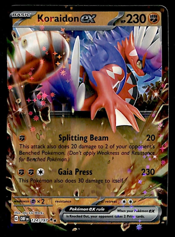 Koraidon ex Double Rare Obsidian Flames 124/197, NM Pokemon Card Koraidon ex Double Rare Obsidian Flames 124/197, NM Pokemon Card