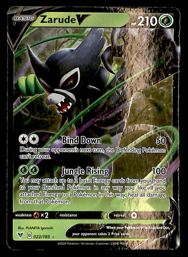 Zarude V Ultra Rare Vivid Voltage 022/185, NM Pokemon Card Zarude V Ultra Rare Vivid Voltage 022/185, NM Pokemon Card