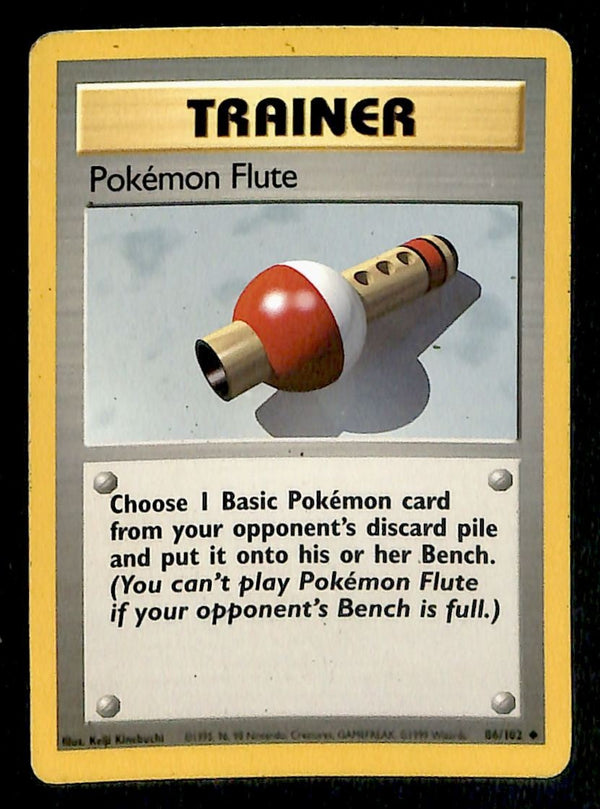 Pokemon Flute Base Set 1999 Unlimited VG, 86/102 Pokemon Card.