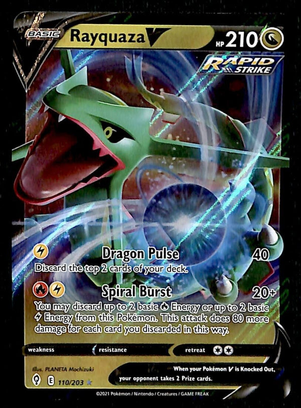 Rayquaza V Ultra Rare Evolving Skies 110/203, NM Pokemon Card Rayquaza V Ultra Rare Evolving Skies 110/203, NM Pokemon Card