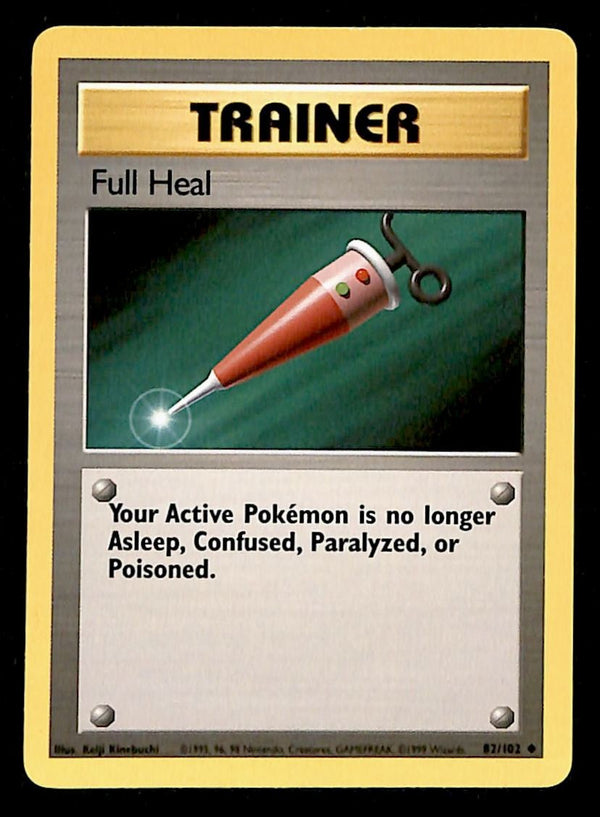 Full Heal Base Set 1999 Unlimited Print NM, 82/102 Pokemon Card.