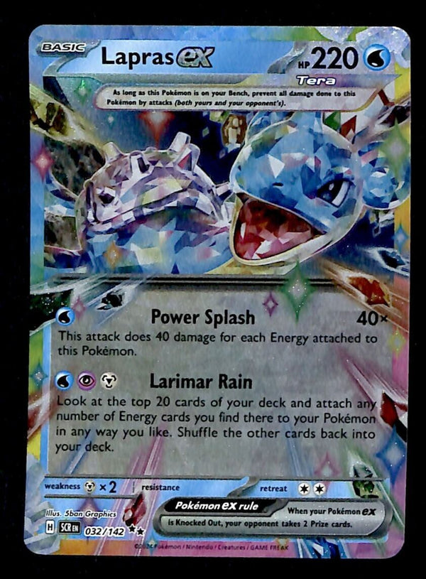 Lapras EX Ultra Rare Stellar Crown 032/142, NM Pokemon Card Lapras EX Ultra Rare Stellar Crown 032/142, NM Pokemon Card