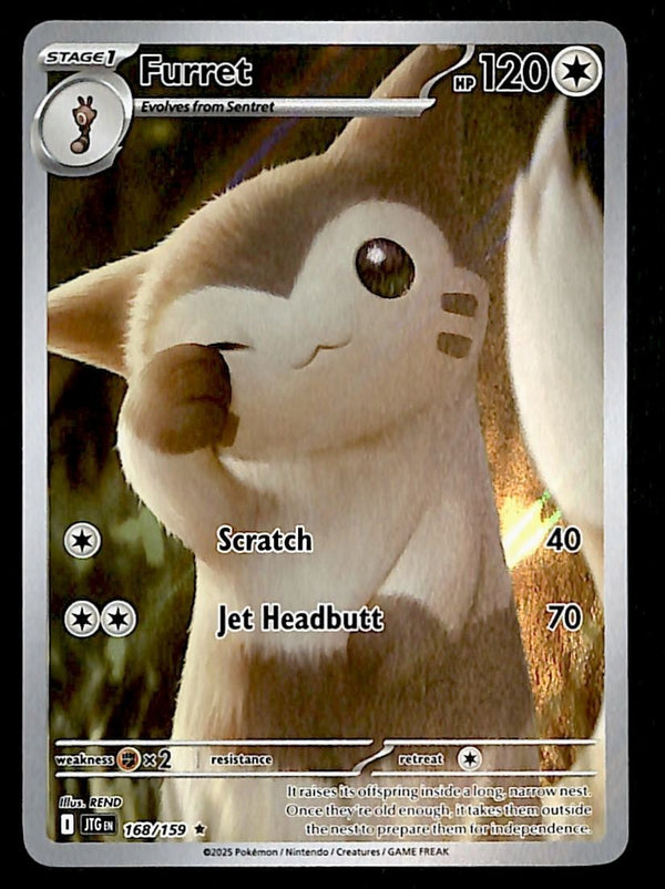 Furret Illustration Rare Journey Together 168/159, NM Pokemon Card Furret Illustration Rare Journey Together 168/159, NM Pokemon Card