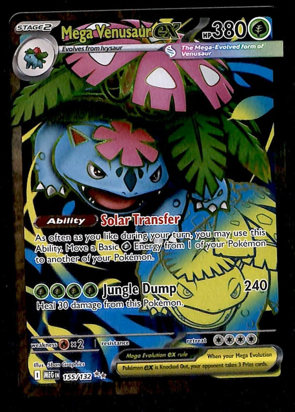 Mega Venusaur ex Full Art Mega Evolution MEG 155/132, NM Pokemon Card