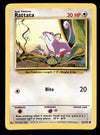 Rattata Base Set 1999 Unlimited Print LP, 61/102 Pokemon Card.
