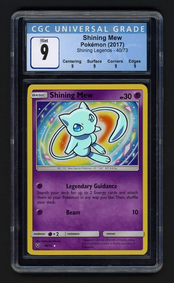 Shining mew Shining Legends , CGC 9 Pokémon Card