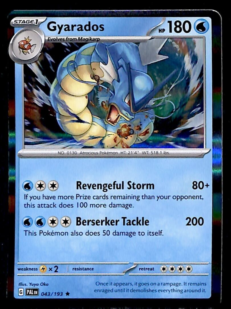 Gyarados Holo Rare Paldea Evolved 043/193, EX Pokemon Card