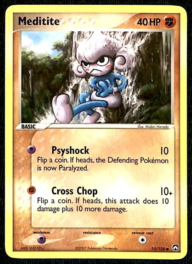 Meditite Power Keepers NM, 55/108 Pokemon Card