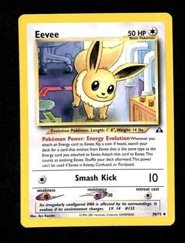 Eevee Neo Discovery NM, 38/75 Pokemon Card.