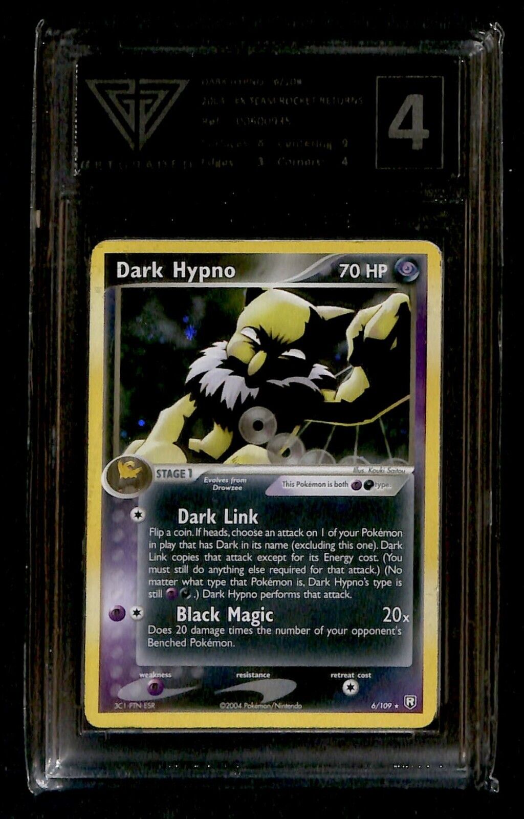 Dark Hypno Holo EX Team Rocket Returns 6/109, Get Graded 4 Pokemon Card.