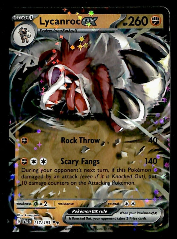 Lycanroc ex Ultra Rare Paldea Evolved 117/193, NM Pokemon Card Lycanroc ex Ultra Rare Paldea Evolved 117/193, NM Pokemon Card